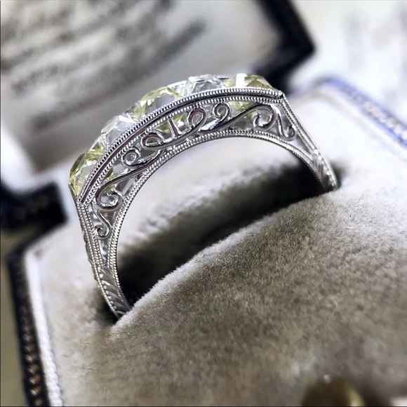 New Vintage 925 Square Diamond Ring - Picture 5 of 5